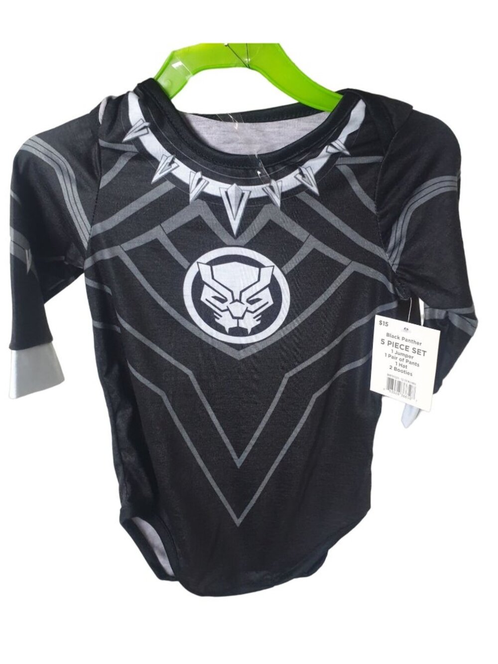 Infant Costume 12-18 Months Marvel Black Panther Complete 5-Piece Halloween - Picture 3 of 6
